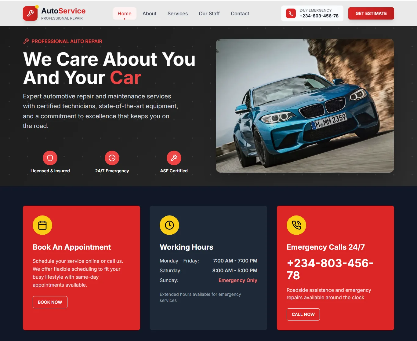 Auto Service Website