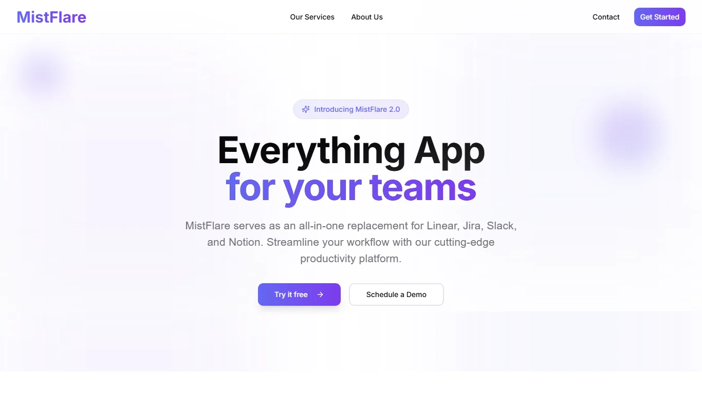 MistFlare Landing Page